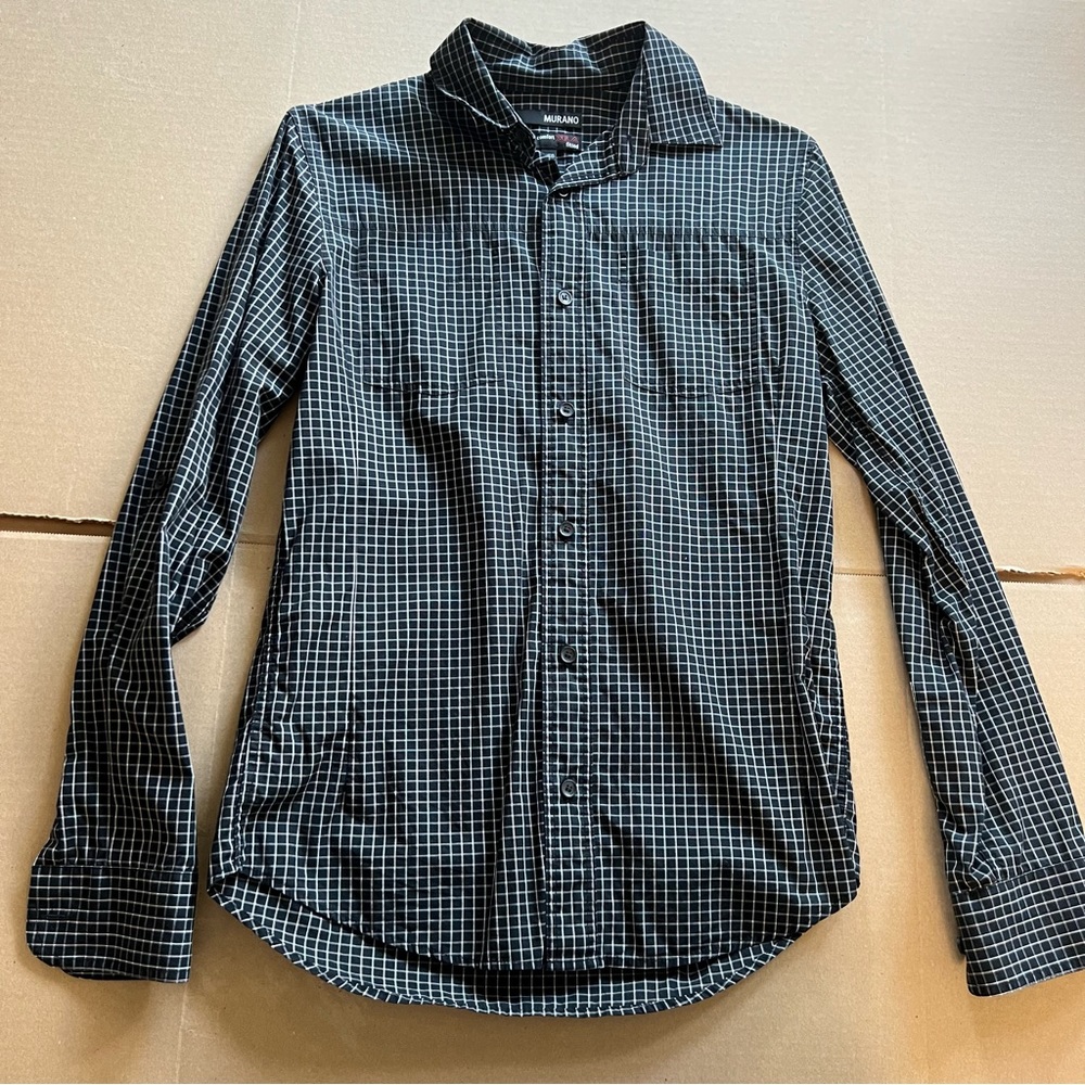 Murano Black and White Checkered Shirt Small